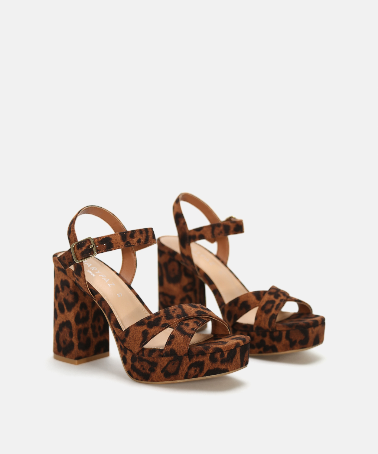 Sand&aacute;lia plataforma com tiras cruzadas image number null